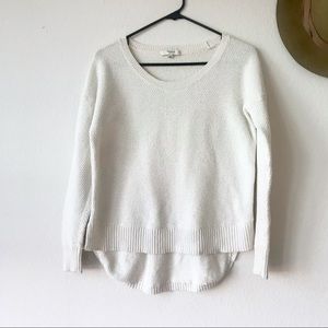 Madewell Textured Drop Hem Sweater in Ivory